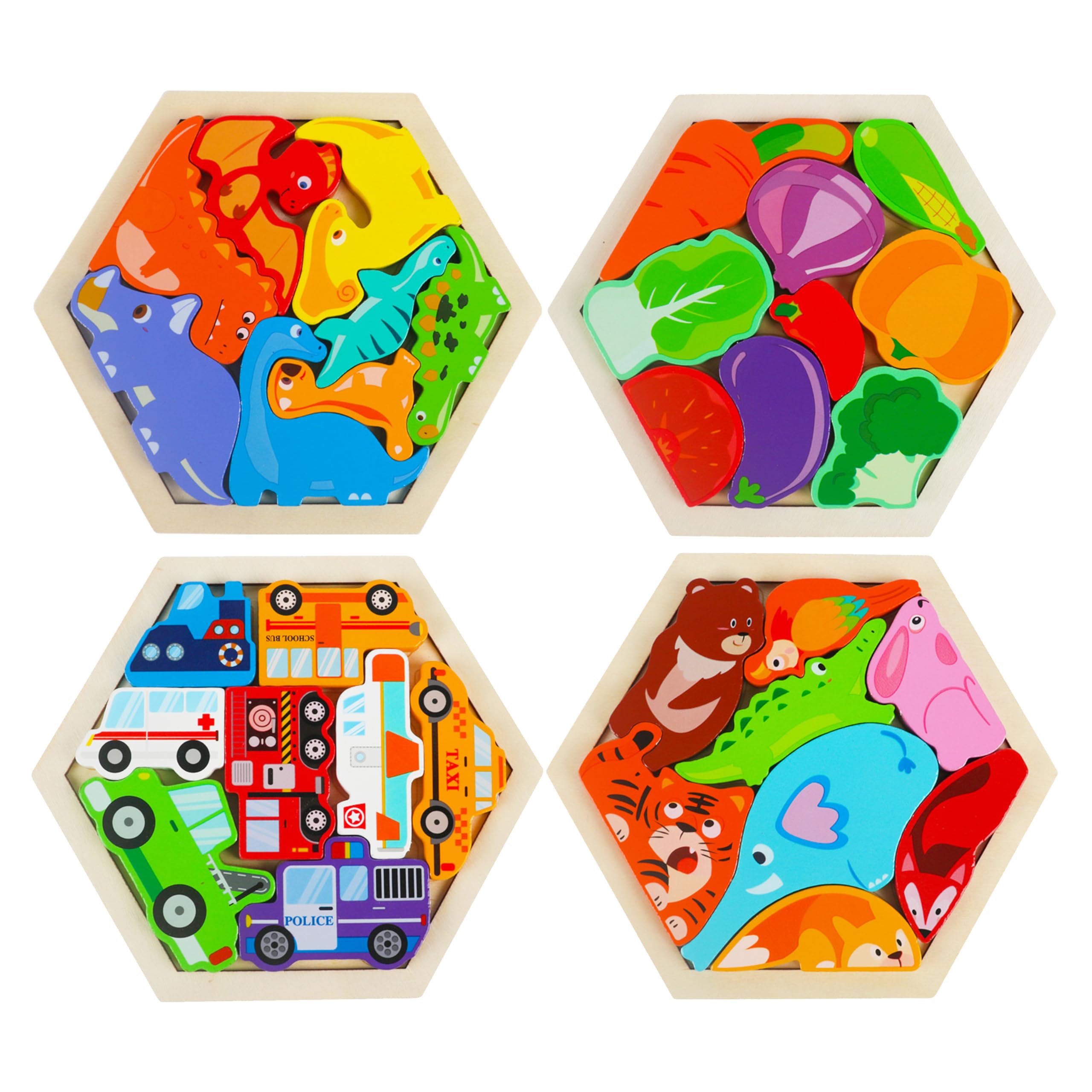 Amazon.co.jp: Shinse 木製パズル 4種類シリーズ 型はめパズル